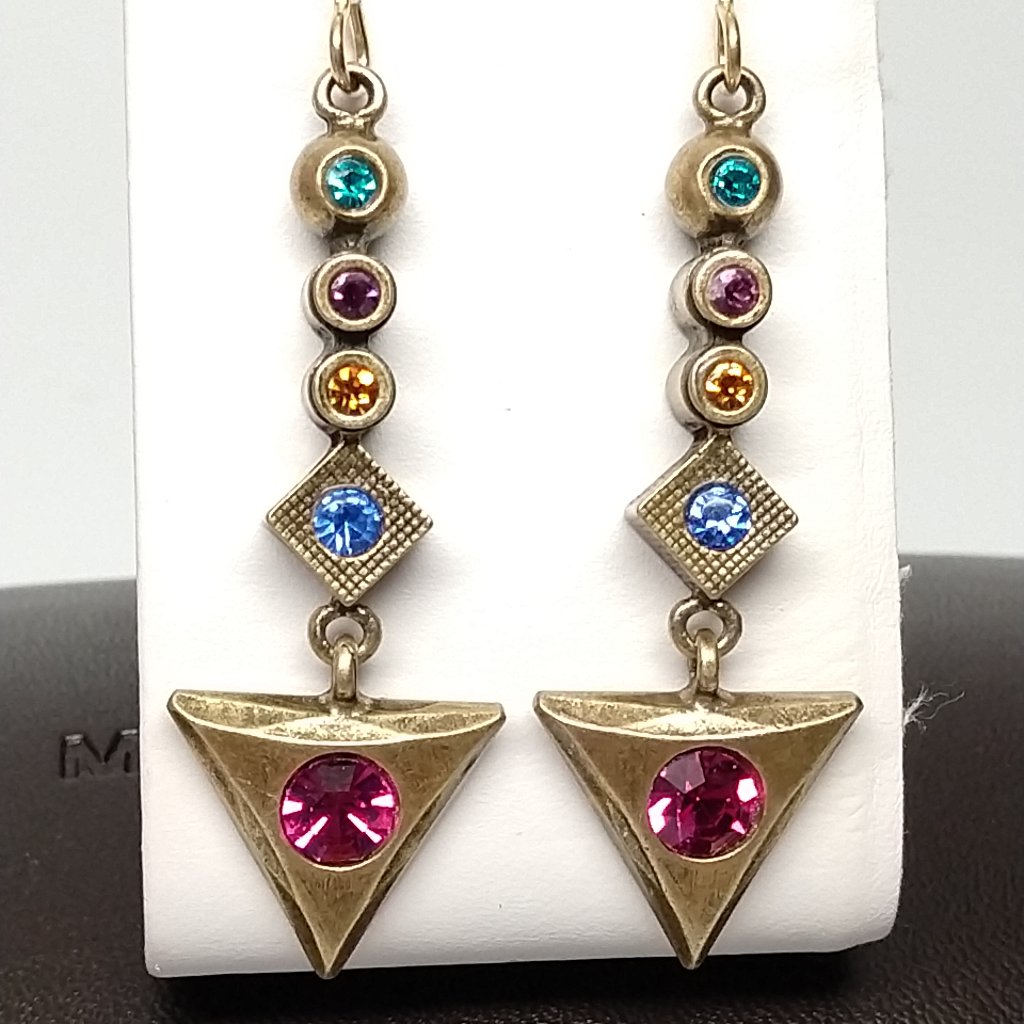 Vtg Patricia Locke Gold Tone Arrow Earrings